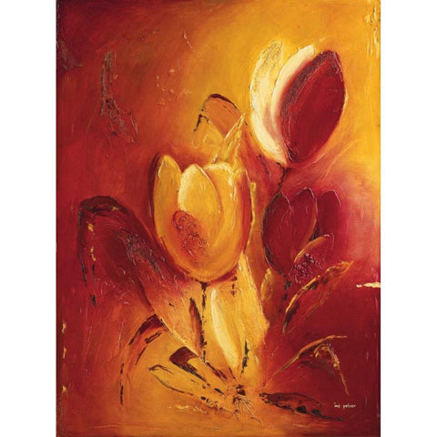 Blooming Tulips bouquet I Black Modern Wood Framed Art Print with Double Matting by Pelzer-Janssen, Ine