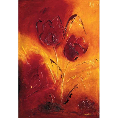 Blooming Tulips bouquet II Black Modern Wood Framed Art Print with Double Matting by Pelzer-Janssen, Ine