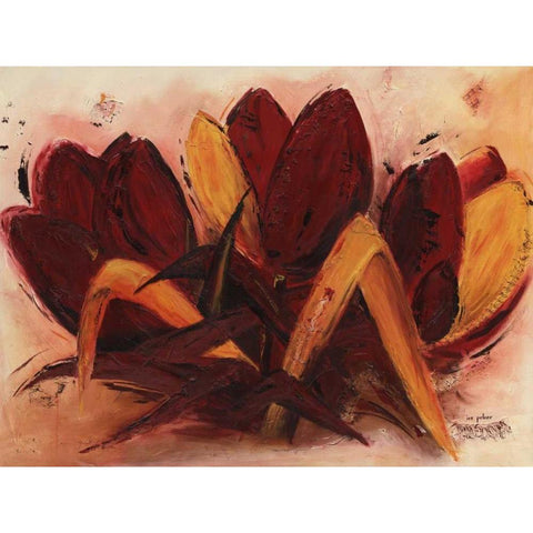 Abstract Tulip I Black Modern Wood Framed Art Print by Pelzer-Janssen, Ine