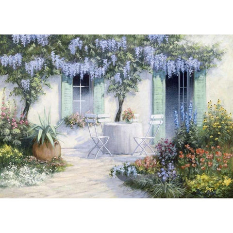 Somewhere some flowers Gold Ornate Wood Framed Art Print with Double Matting by Motz, Peter