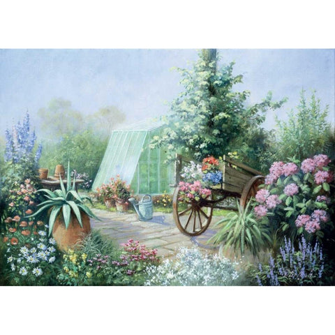 Peters place White Modern Wood Framed Art Print by Motz, Peter