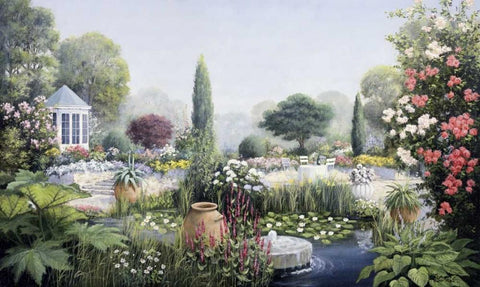 Summer glory Black Ornate Wood Framed Art Print with Double Matting by Motz, Peter