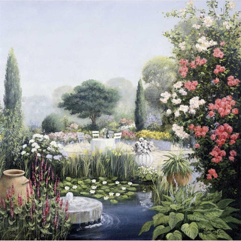 Paradise II Black Modern Wood Framed Art Print with Double Matting by Motz, Peter