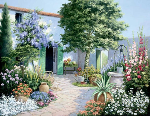 A little bit of paradise White Modern Wood Framed Art Print with Double Matting by Motz, Peter