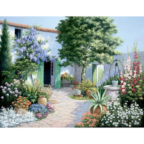 A little bit of paradise White Modern Wood Framed Art Print by Motz, Peter