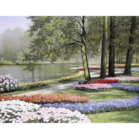 Floriade White Modern Wood Framed Art Print by Motz, Peter