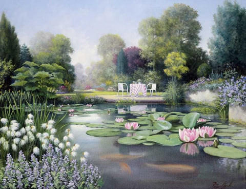 Flowering time Black Ornate Wood Framed Art Print with Double Matting by Motz, Peter