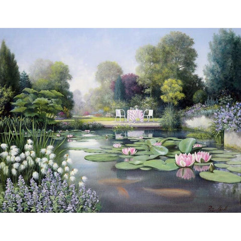 Flowering time White Modern Wood Framed Art Print by Motz, Peter