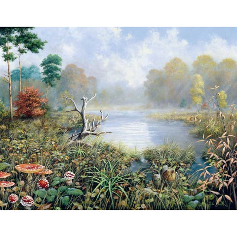 Autumn Black Modern Wood Framed Art Print by Motz, Peter