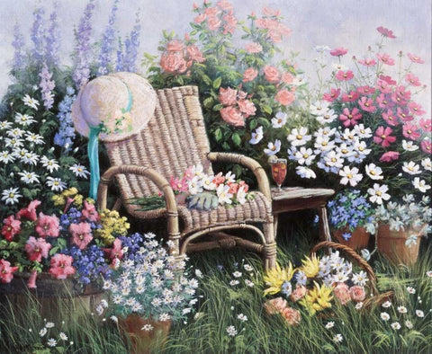 Dreams of Spring White Modern Wood Framed Art Print with Double Matting by Motz, Peter