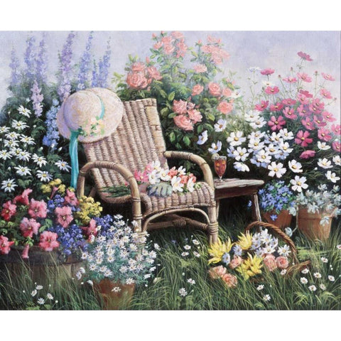 Dreams of Spring Gold Ornate Wood Framed Art Print with Double Matting by Motz, Peter