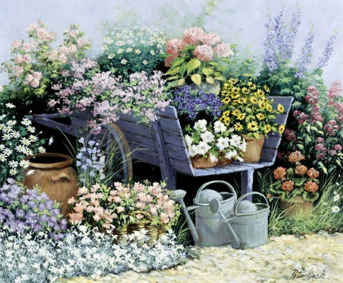 Days delight Black Ornate Wood Framed Art Print with Double Matting by Motz, Peter