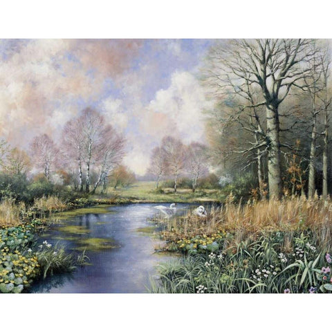 Spring has started Black Modern Wood Framed Art Print by Motz, Peter