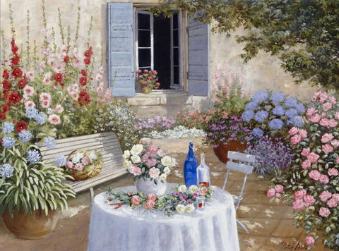 Sparkling scene Black Ornate Wood Framed Art Print with Double Matting by Motz, Peter