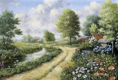 Almost home Black Ornate Wood Framed Art Print with Double Matting by Motz, Peter