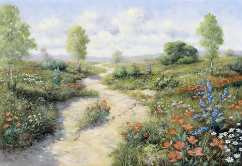 Road toâ€¦ Black Ornate Wood Framed Art Print with Double Matting by Motz, Peter