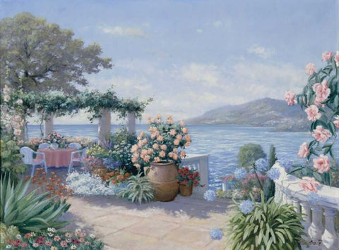 Magnificent view White Modern Wood Framed Art Print with Double Matting by Motz, Peter