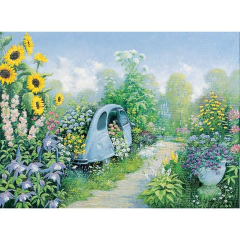 Deux Chevaux White Modern Wood Framed Art Print by Motz, Peter