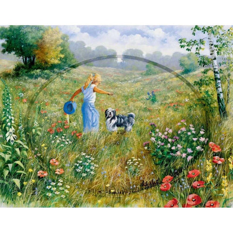 Joyful Black Modern Wood Framed Art Print with Double Matting by Motz, Peter