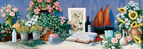 Precious gifts Black Ornate Wood Framed Art Print with Double Matting by Motz, Peter