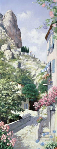 Malcesine White Modern Wood Framed Art Print with Double Matting by Motz, Peter