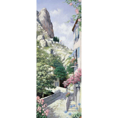 Malcesine White Modern Wood Framed Art Print by Motz, Peter