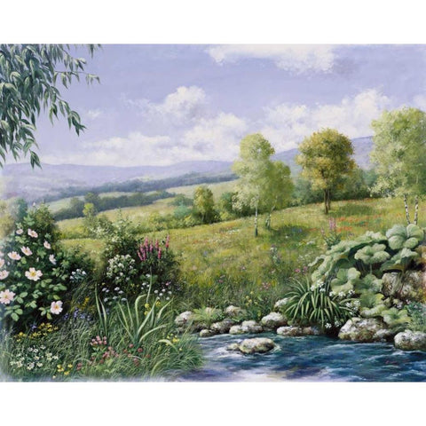 Summer time White Modern Wood Framed Art Print by Motz, Peter