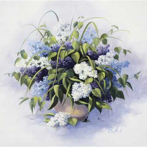 Lilaes Black Modern Wood Framed Art Print by Motz, Peter