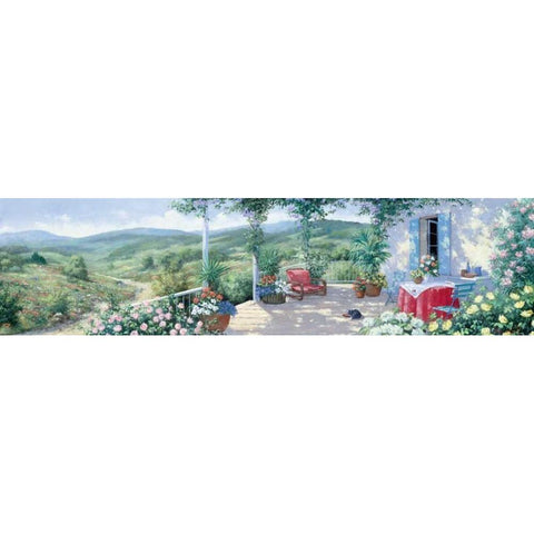 Panorama II Black Modern Wood Framed Art Print with Double Matting by Motz, Peter