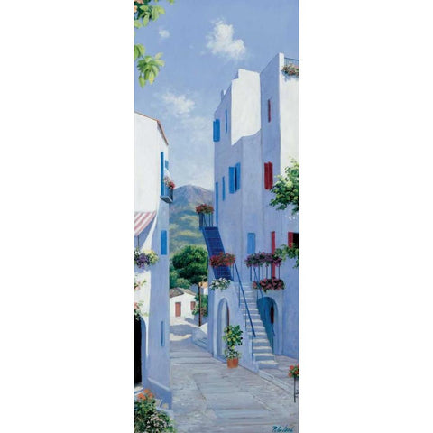 Memory lane White Modern Wood Framed Art Print by Motz, Peter