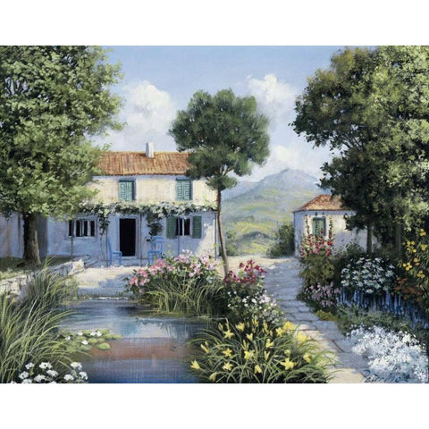 Lovely day Black Modern Wood Framed Art Print with Double Matting by Motz, Peter