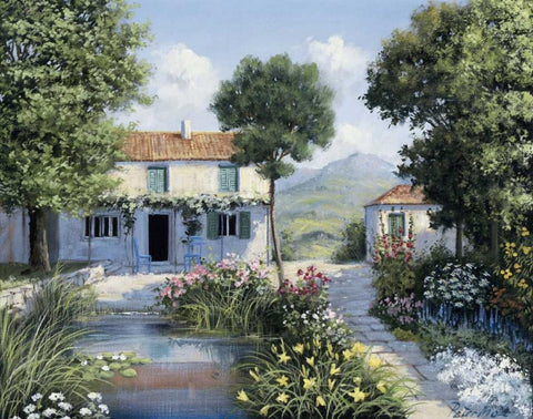 Lovely day Black Ornate Wood Framed Art Print with Double Matting by Motz, Peter