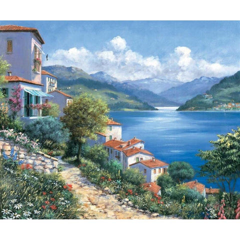 Holiday view White Modern Wood Framed Art Print by Motz, Peter