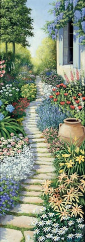 Flowers in fulfilment Black Ornate Wood Framed Art Print with Double Matting by Motz, Peter