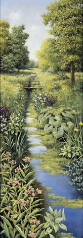 The way of water White Modern Wood Framed Art Print with Double Matting by Motz, Peter