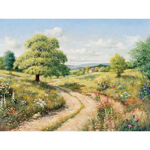 A path to peace White Modern Wood Framed Art Print by Motz, Peter