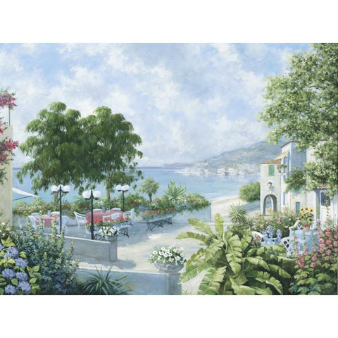 Ocean view White Modern Wood Framed Art Print by Motz, Peter