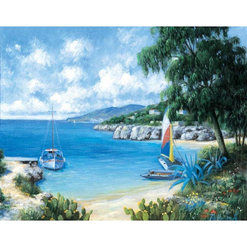 Sailing boats Gold Ornate Wood Framed Art Print with Double Matting by Motz, Peter