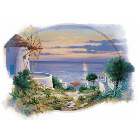 A window to paradise I Black Modern Wood Framed Art Print by Motz, Peter