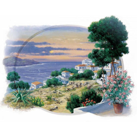 A window to paradise II White Modern Wood Framed Art Print by Motz, Peter