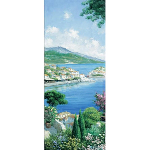 A view over the bay Gold Ornate Wood Framed Art Print with Double Matting by Motz, Peter