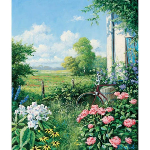 A view to infinity Gold Ornate Wood Framed Art Print with Double Matting by Motz, Peter