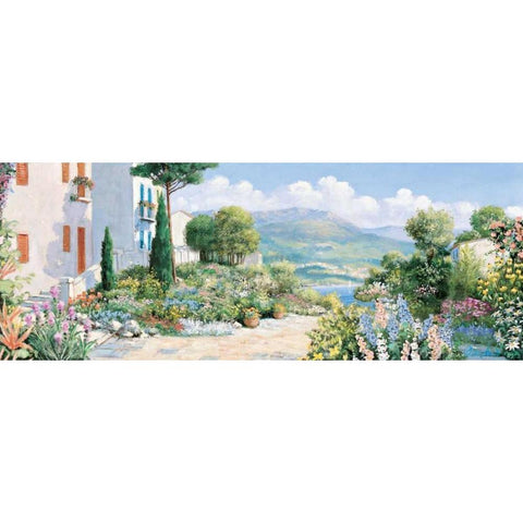 Favourite view Gold Ornate Wood Framed Art Print with Double Matting by Motz, Peter