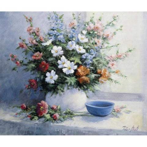 Bouquet of flowers Black Modern Wood Framed Art Print by Motz, Peter