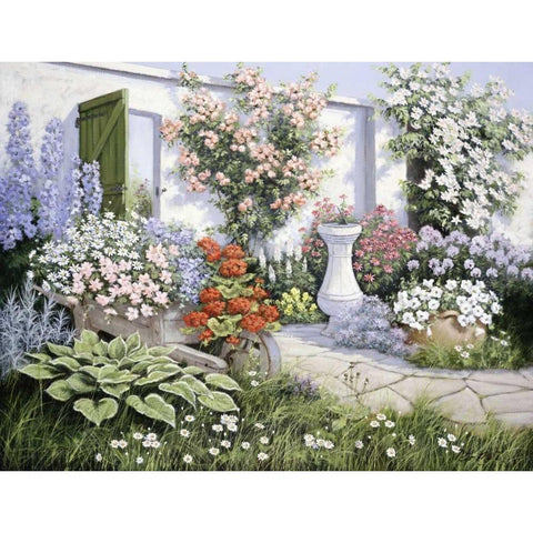 Joes Garden Black Modern Wood Framed Art Print by Motz, Peter