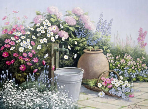 Elly view Black Ornate Wood Framed Art Print with Double Matting by Motz, Peter