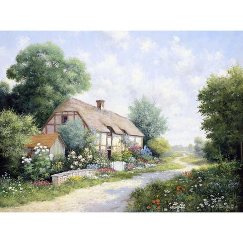 My house  White Modern Wood Framed Art Print by Motz, Peter