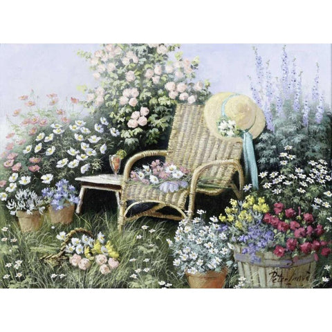 Chair of love White Modern Wood Framed Art Print by Motz, Peter