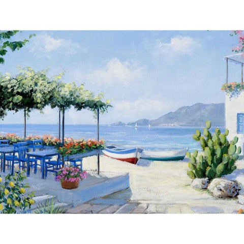 Holiday view Black Modern Wood Framed Art Print by Motz, Peter