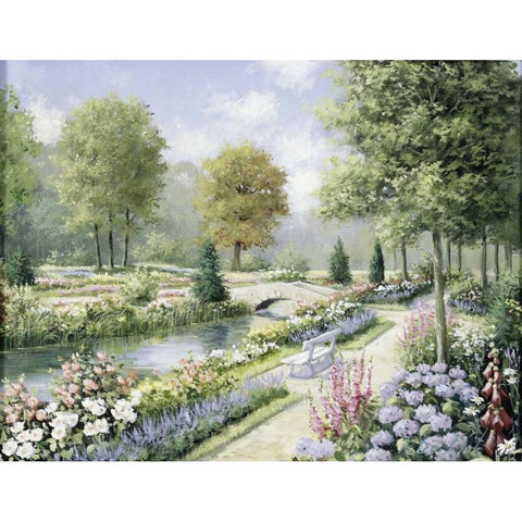 Park I Black Modern Wood Framed Art Print with Double Matting by Motz, Peter